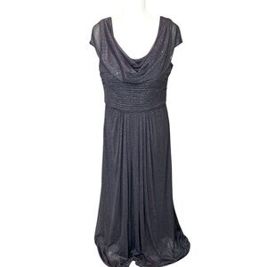 ALEX EVENINGS Charcoal Sparkle Formal Dress Size 14